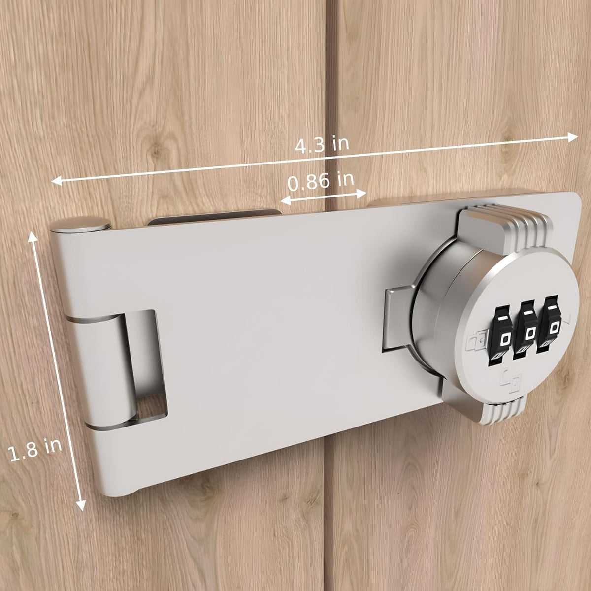 Keyless Combination Lock – 3-Digit Combination Lock for Cabinet Doors – Twist Knob Hasp Latch Lock