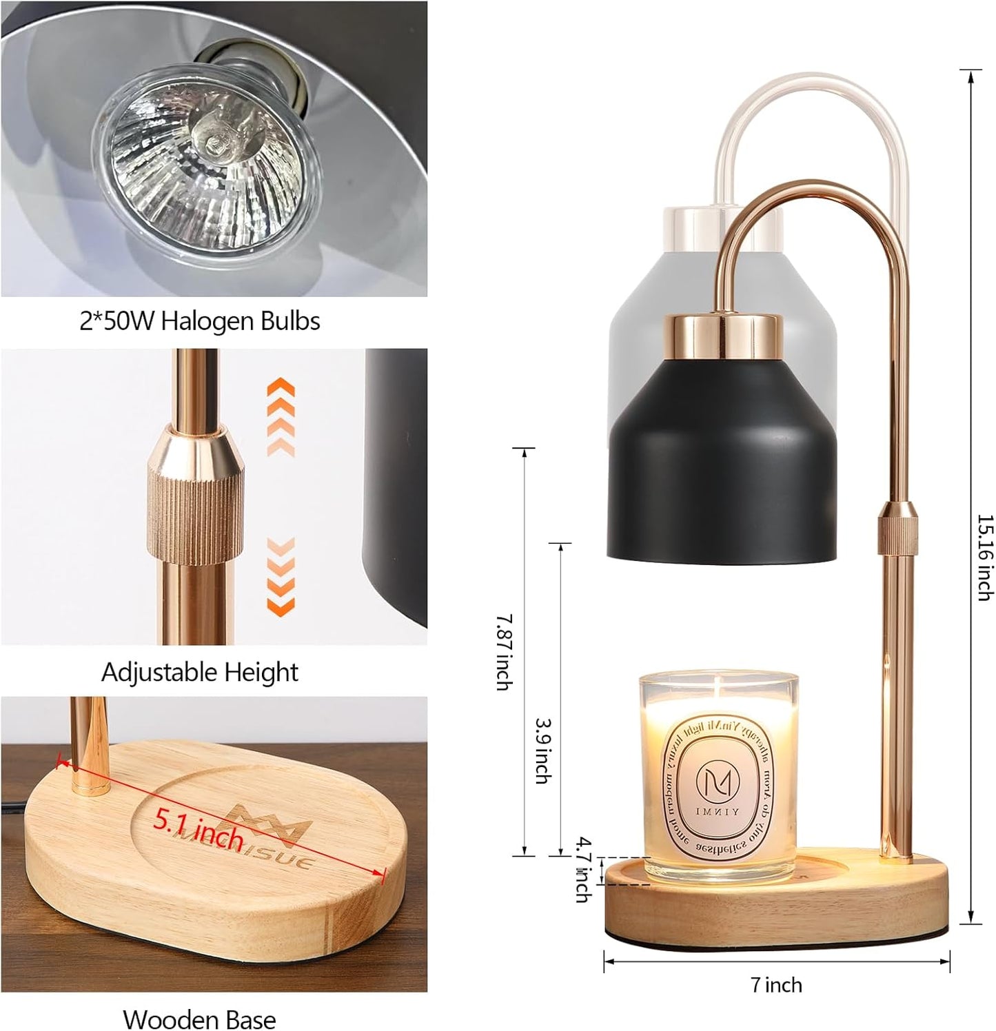 Candle Warmer Lamp with Dimmer and Timer,Home Decor Lamp for Scented Jar,Electric Wax Melt