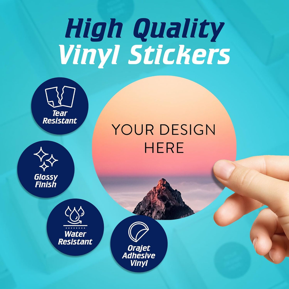 100 Custom Vinyl Stickers - Upload Your own Image, Text, Design, Logo - Personalized Logo Labels