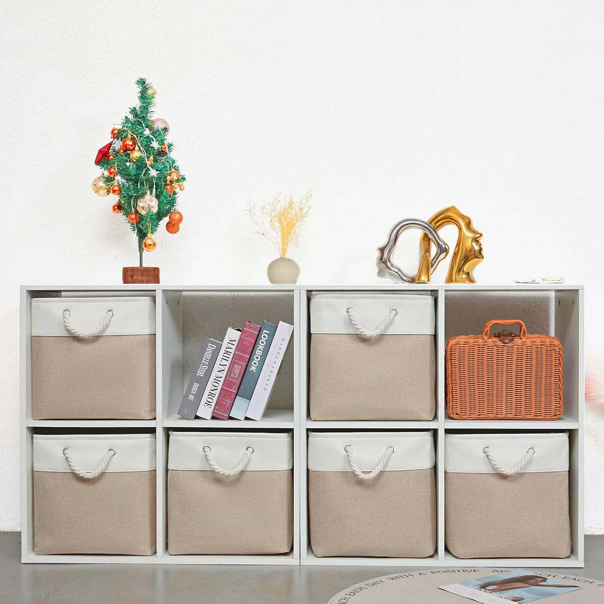 13 x 13 Inch Storage Cubes，6 Pack Cube Storage Bins for Shelves，Fabric Collapsible Storage Bins