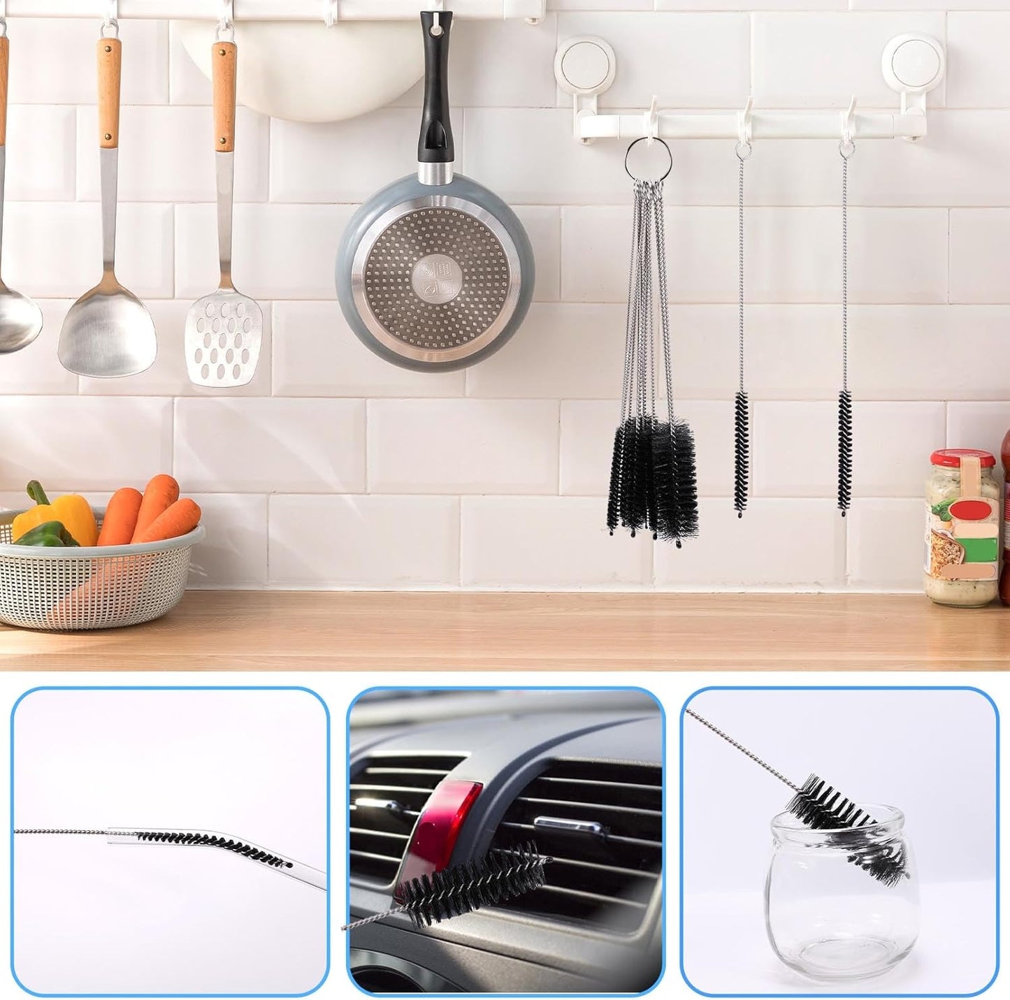 16pcs Long Tube Cleaner Set, Extra Long Hose Cleaning Brush, Pipe Cleaning Brush, Cleaning Brush