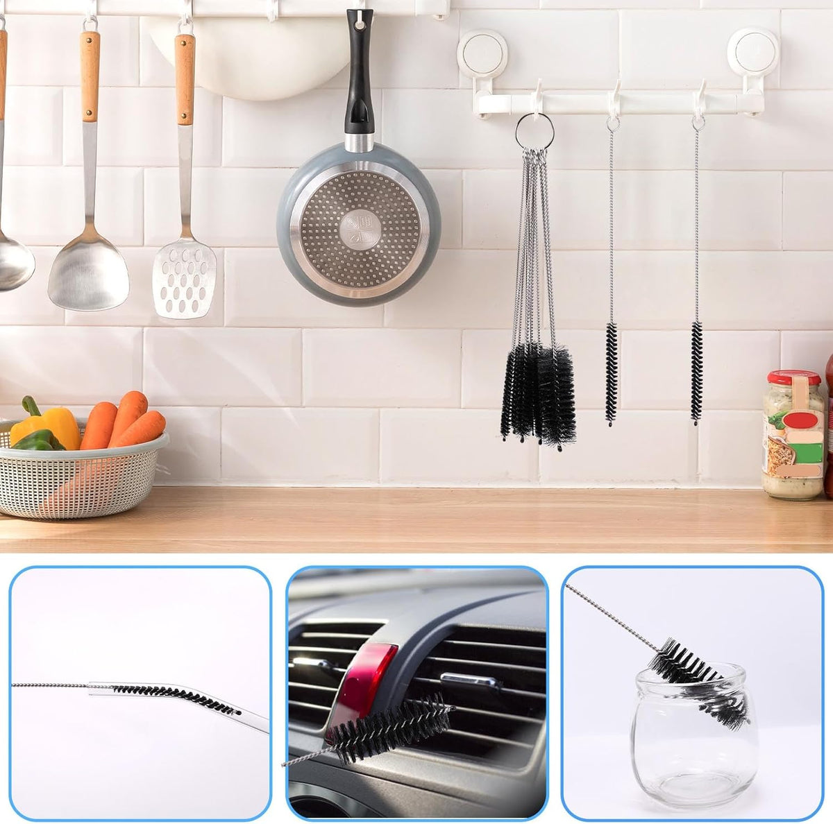 16pcs Long Tube Cleaner Set, Extra Long Hose Cleaning Brush, Pipe Cleaning Brush, Cleaning Brush