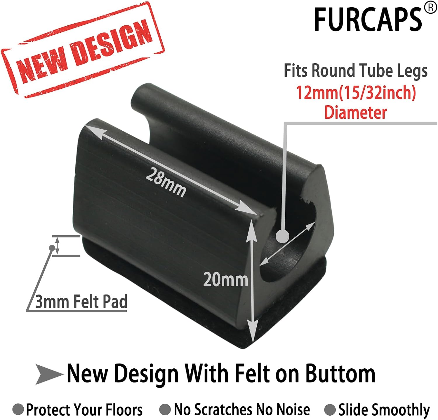 Rectangle U Shaped Chair Leg Tips Cap with Felt Pads,Furniture Feet Protector Slide Smoothly