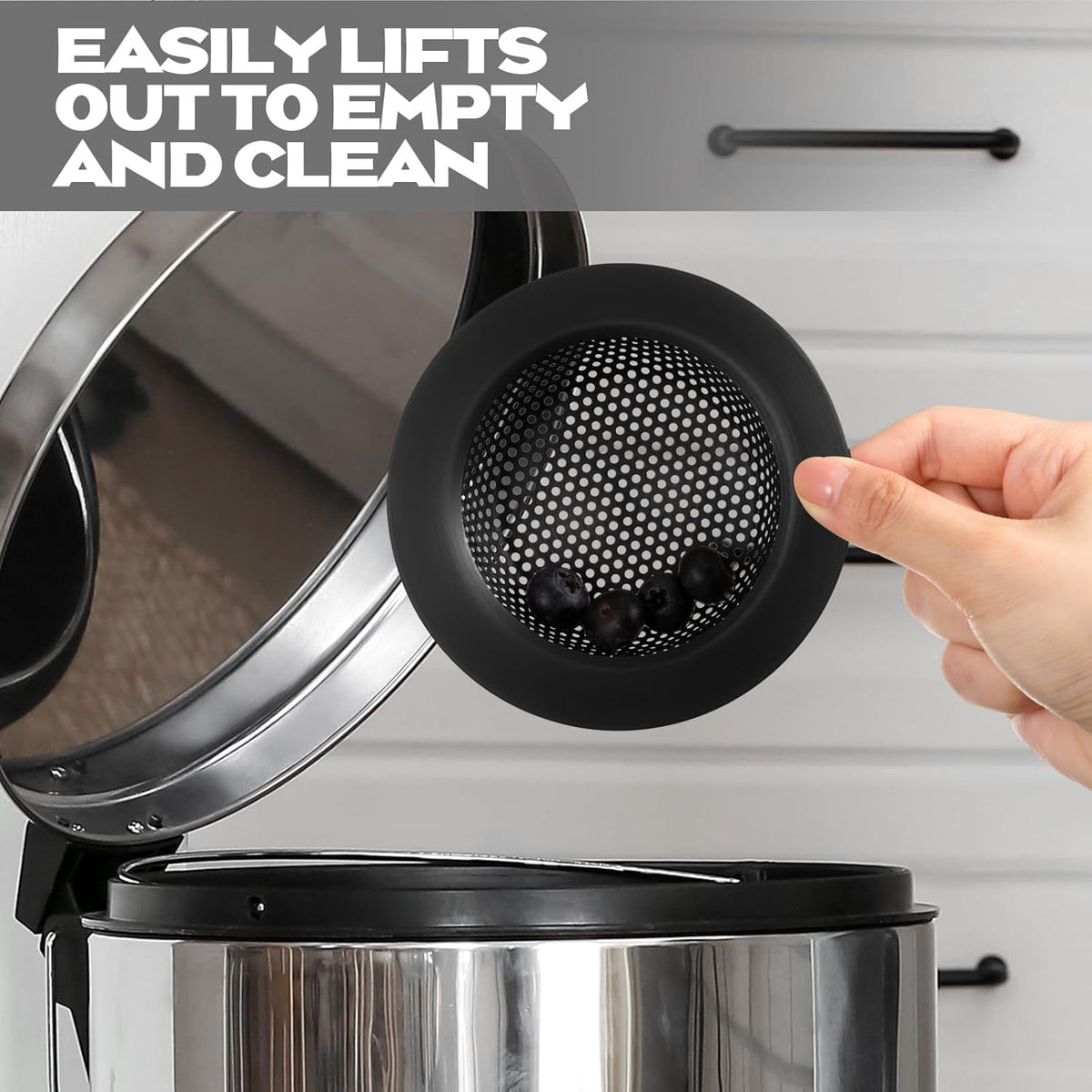Retisee 2 Pcs Sink Strainer Stainless Steel Kitchen Sink Drain Strainer Basket Cover Mesh Hair Food