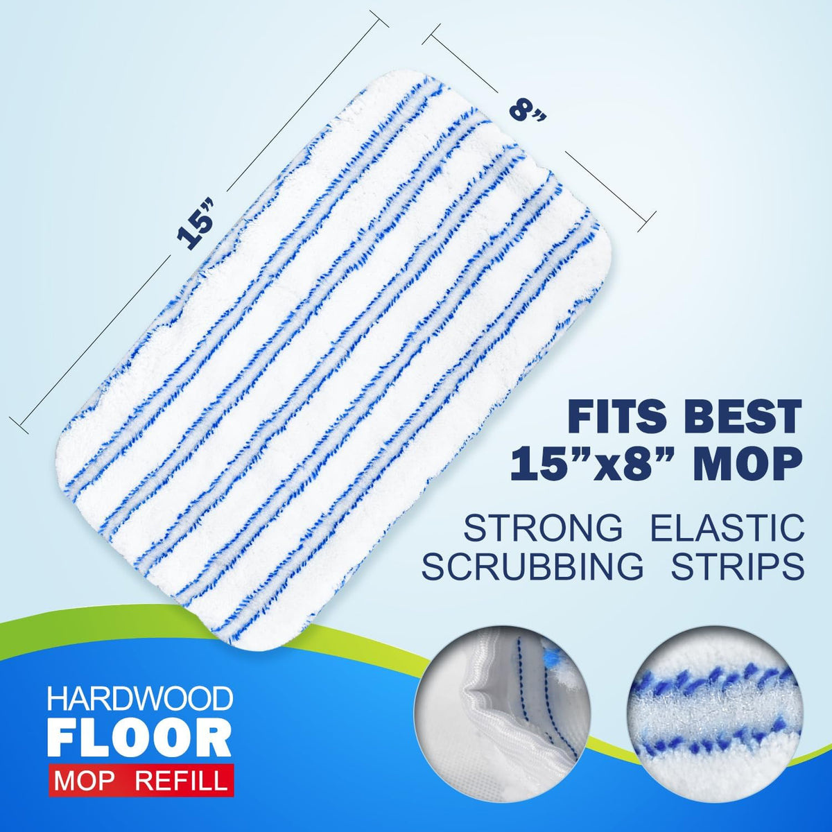 Matthew Microfiber Mop Refills Compatible with Hardwood Floor 'N More, Mop Head Replacement