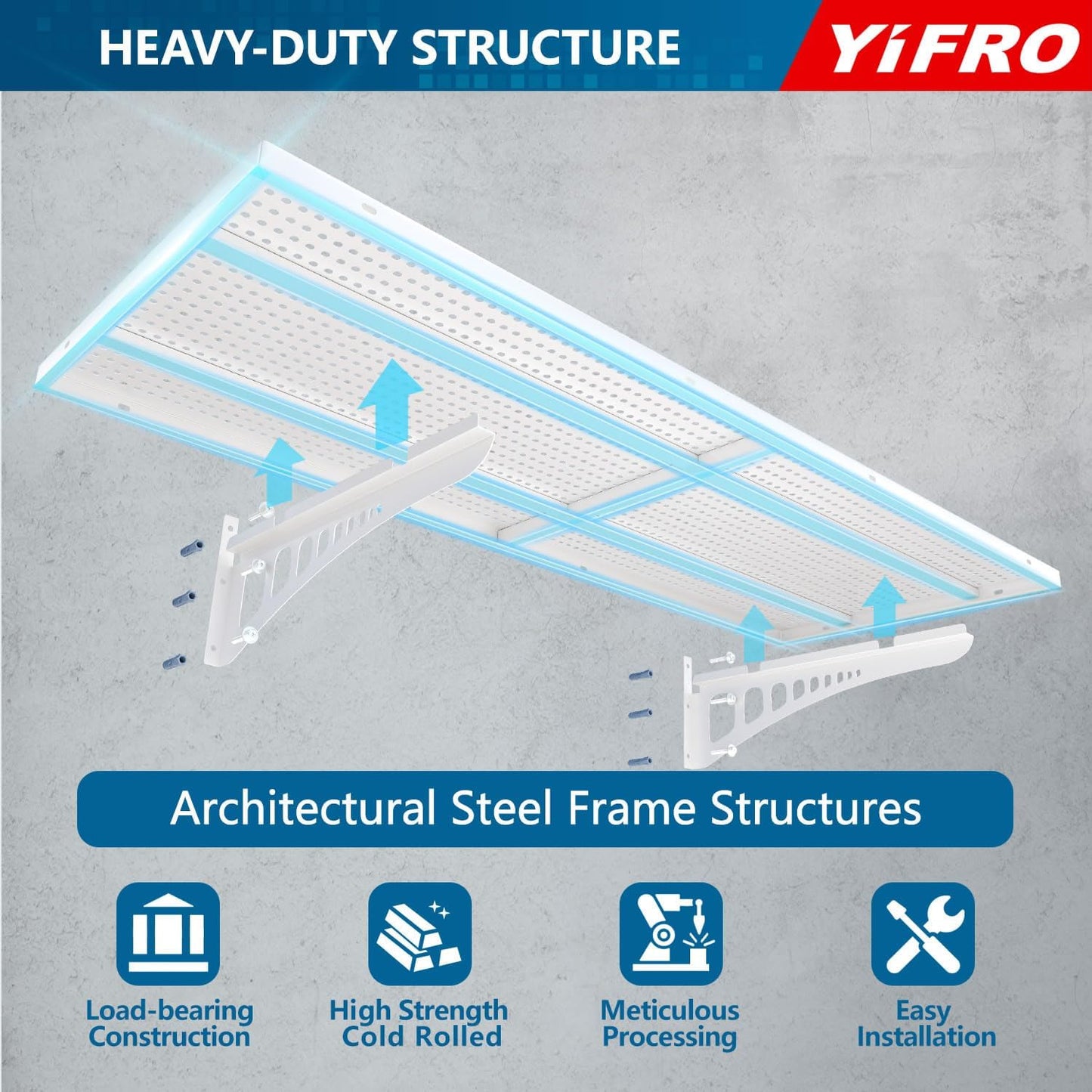 4-Pack 1.5x4ft Heavy Duty Garage Wall Shelving, 1000 lbs Load Capacity, Garage Storage Rack with