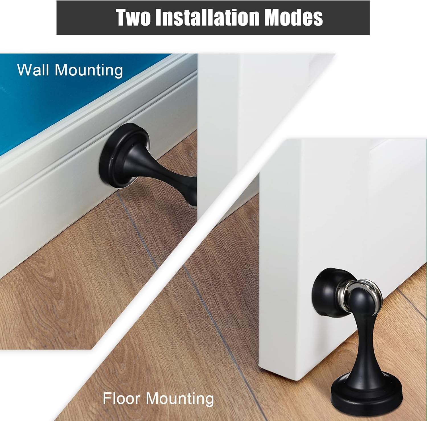 16 Pcs Magnetic Door Stoppers Stainless Steel Door Stops Magnetic Catch Holder with Screws for Wall