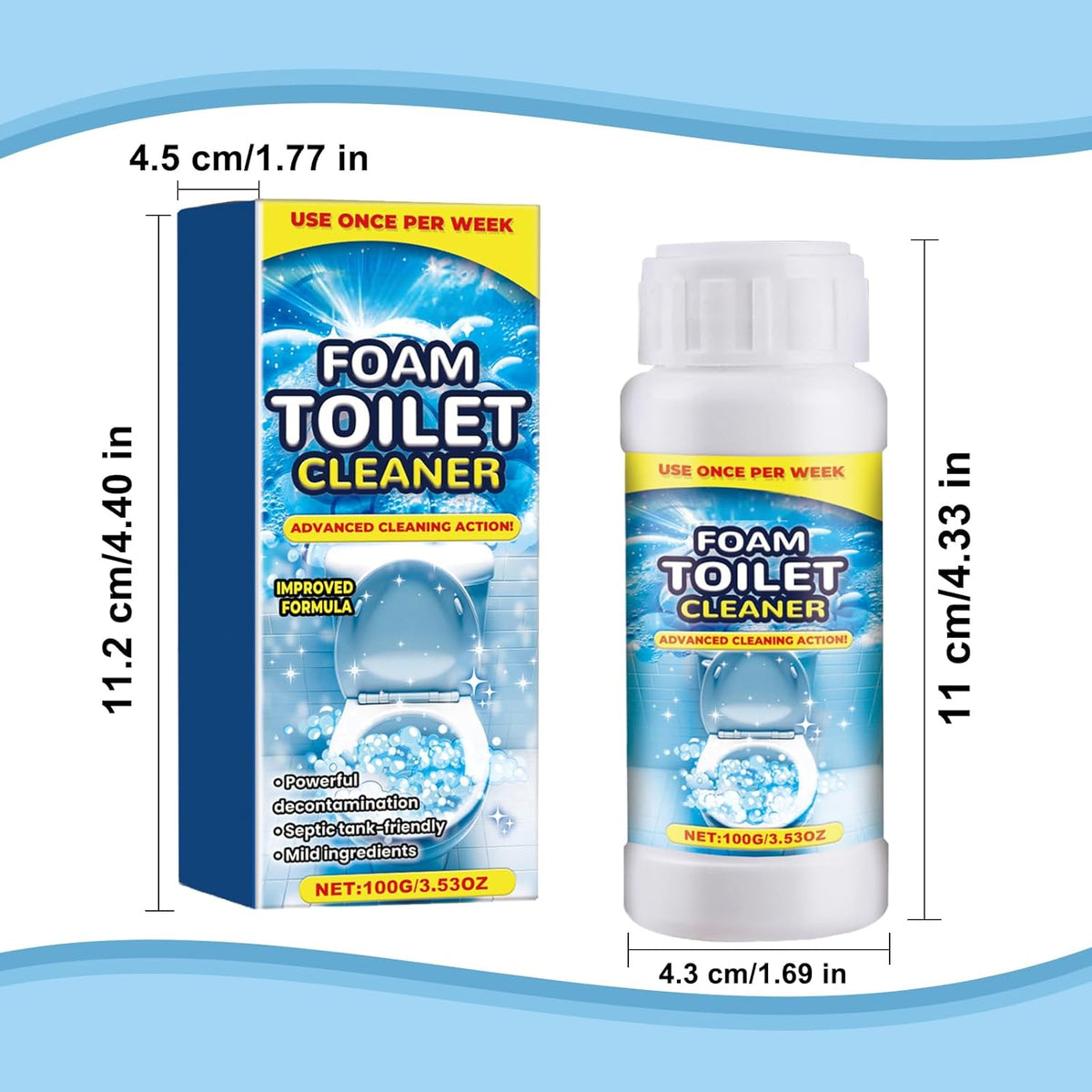 2PCS Foam Toilet Cleaner,New Powerful Foaming Toilet Bowl Cleaner,Foaming Bathroom Cleaner for