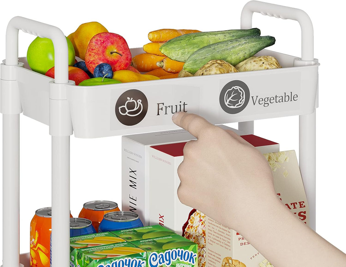 Laiensia 3-Tier Rolling Cart with Wheels,Multifunction Utility Storage carts, Kitchen Storage