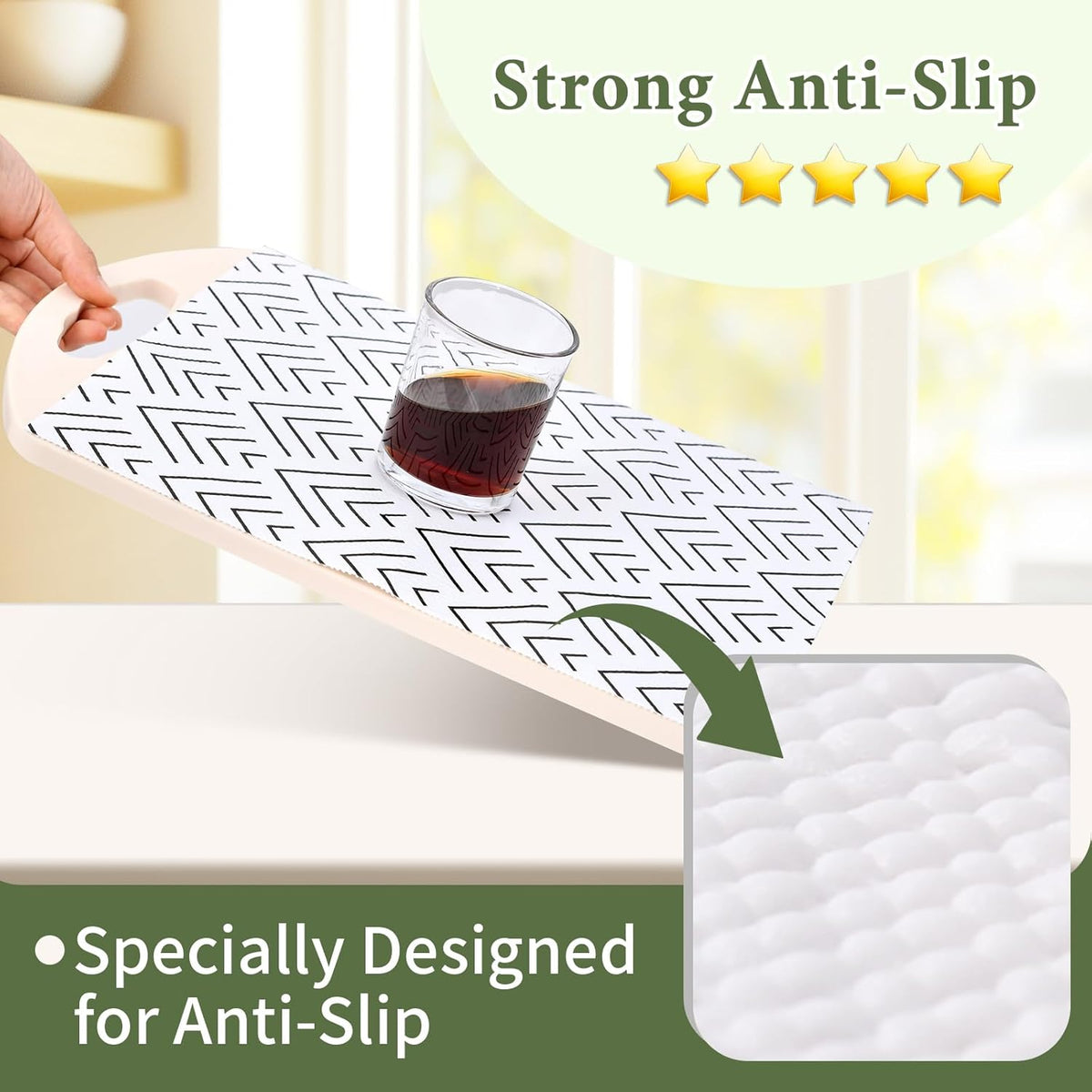 Shelf Liner for Kitchen Cabinets Non Adhesive Drawer Liner Non-Slip Thickened Shelf Liner Paper