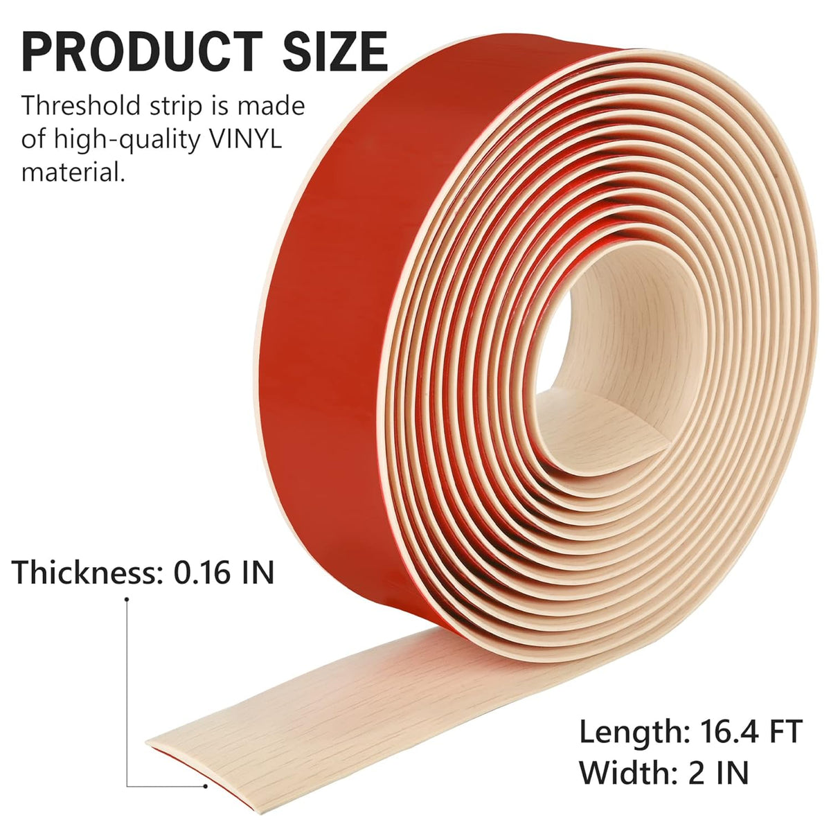 16.4Ft Floor Transition Strip Self Adhesive Vinyl Cover Floor Strip Flat Divider Transition Strip