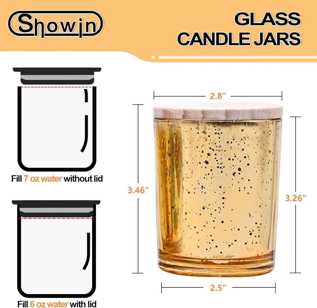 Thick Candle Jars for Making Candles 12 Pcs, 7 OZ Empty Jars with Wood Lids for Candle Making