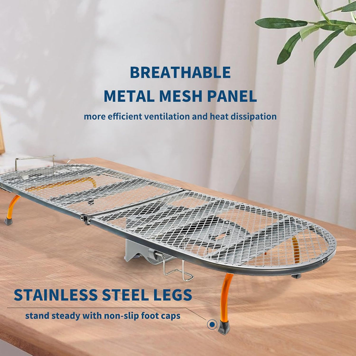 Tabletop Ironing Board Folding with Iron Holder and Iron Rest, Portable Space Saving Small Metal