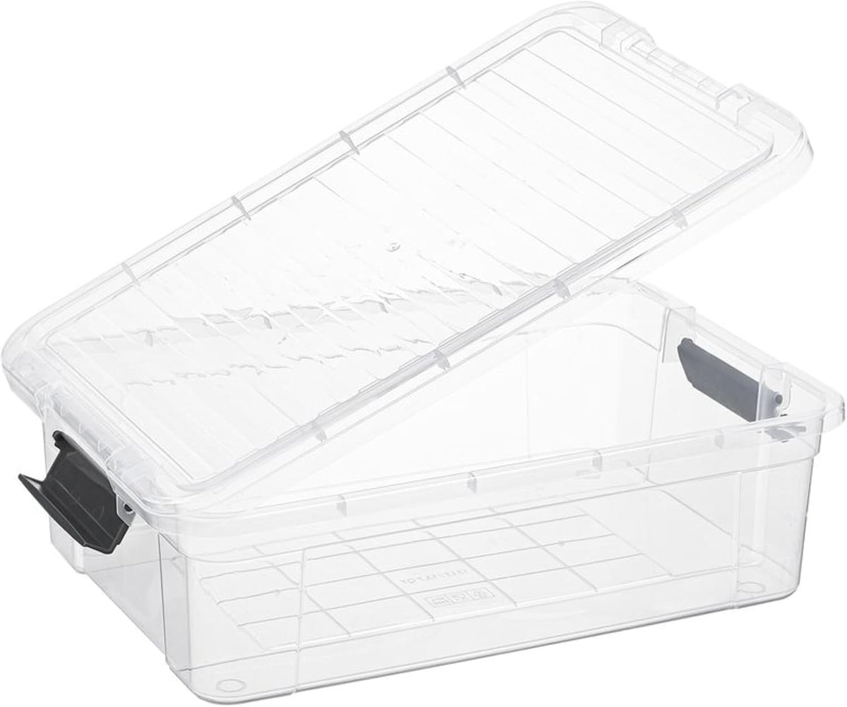 Superio Storage Bins with Lids, Clear Plastic Containers for Organizing, Stackable Totes, BPA Free