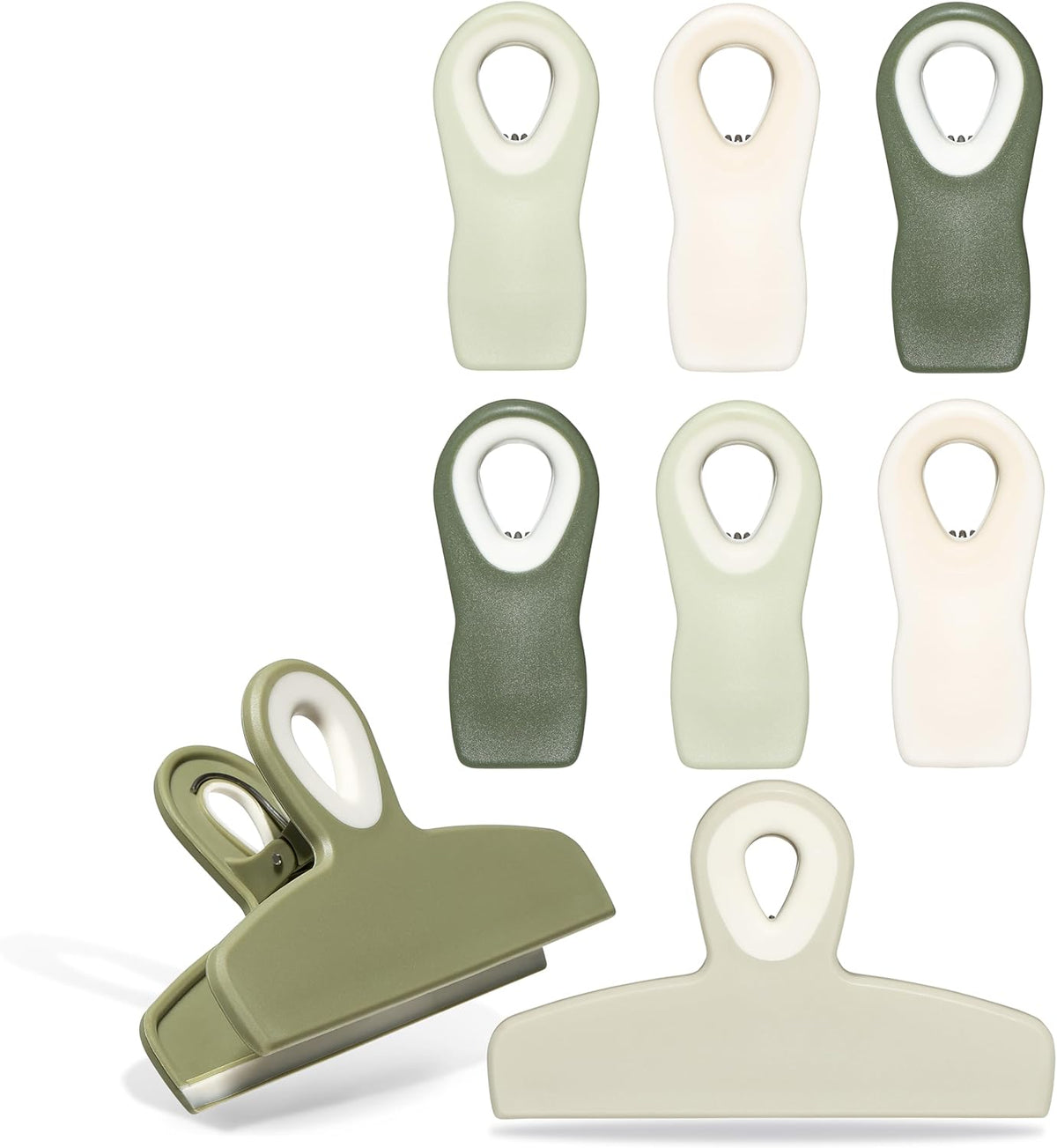 COOK WITH COLOR Bag Clips - Heavy Duty Chip Clip and Refrigerator Magnet Clips for Food Storage