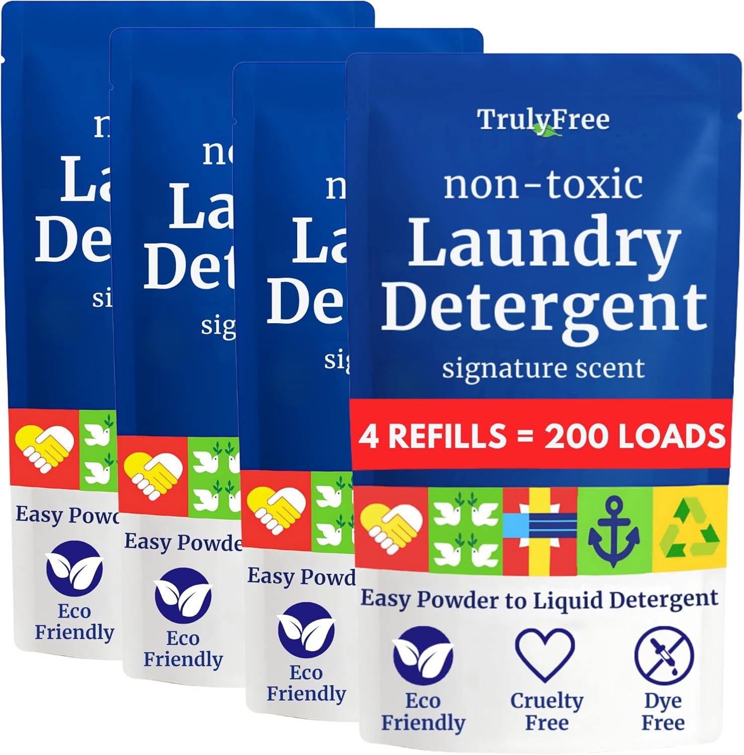 Truly Free Natural Laundry Detergent for Sensitive Skin | Eco Friendly, Plant Based, Baby Clothes