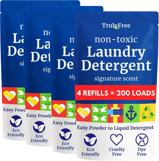 Truly Free Natural Laundry Detergent for Sensitive Skin | Eco Friendly, Plant Based, Baby Clothes
