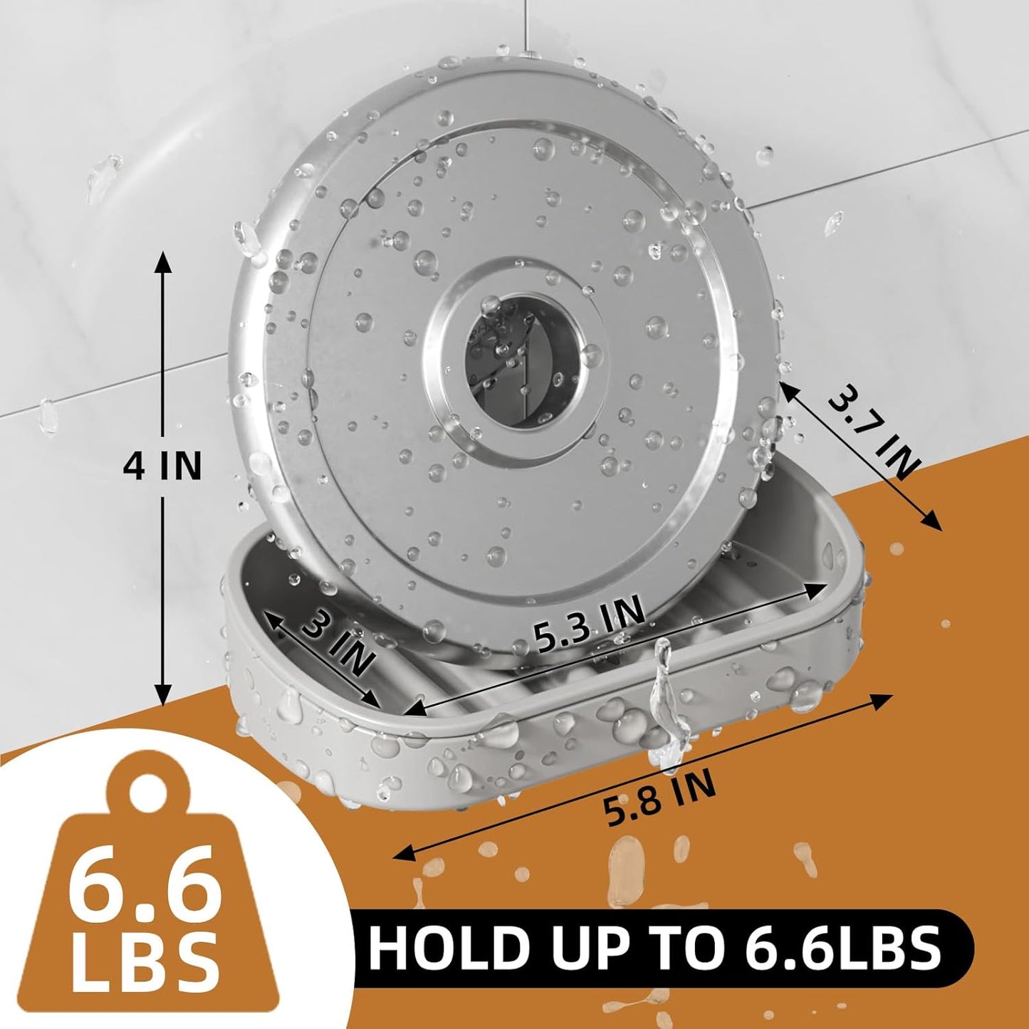 LEVERLOC Soap Dish Holder for Shower Suction Cup Wall Mounted Self Draining NO-Drilling Removable