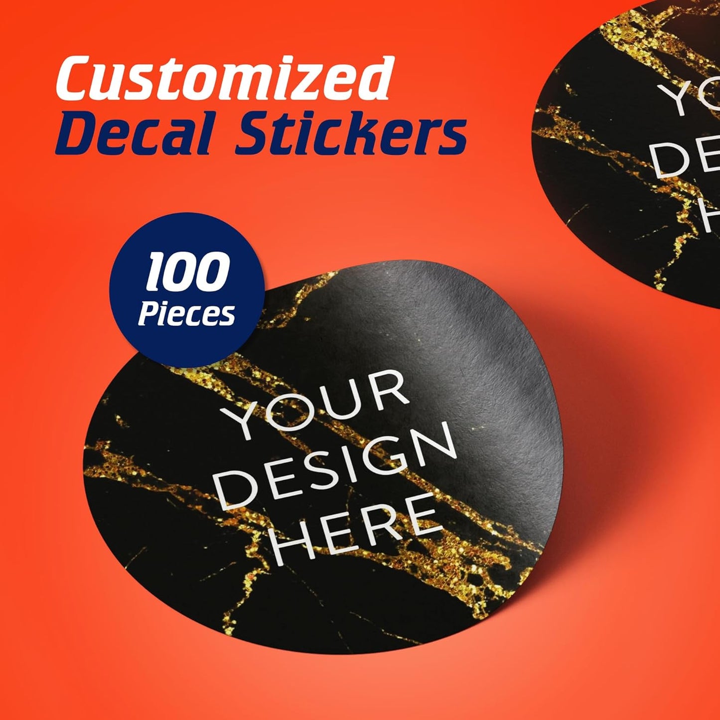 100 Custom Vinyl Stickers - Upload Your own Image, Text, Design, Logo - Personalized Logo Labels
