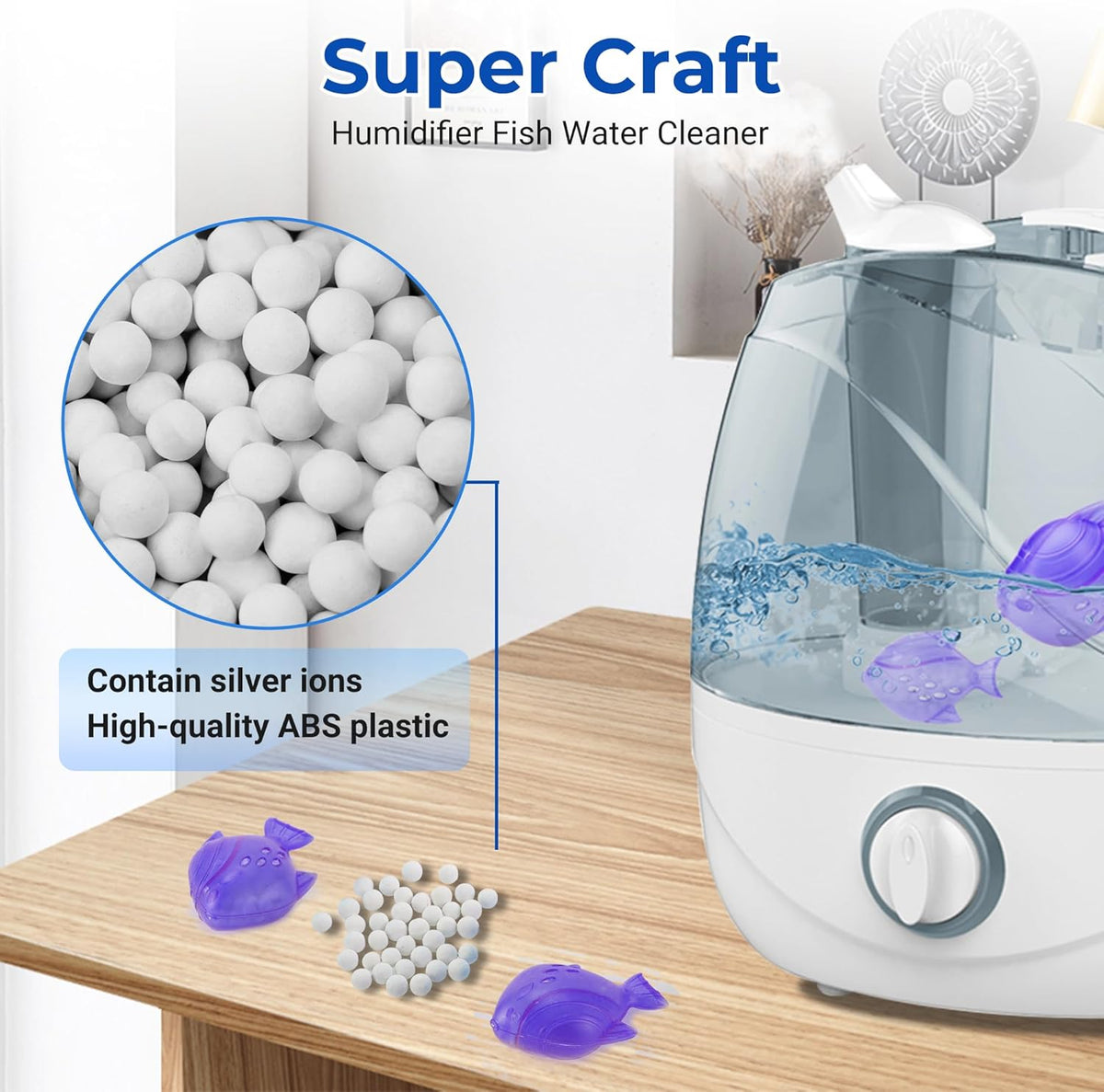Funmit 12 Pack Universal Humidifier Cleaner Fish Compatible with Almost All Humidifiers and Fish