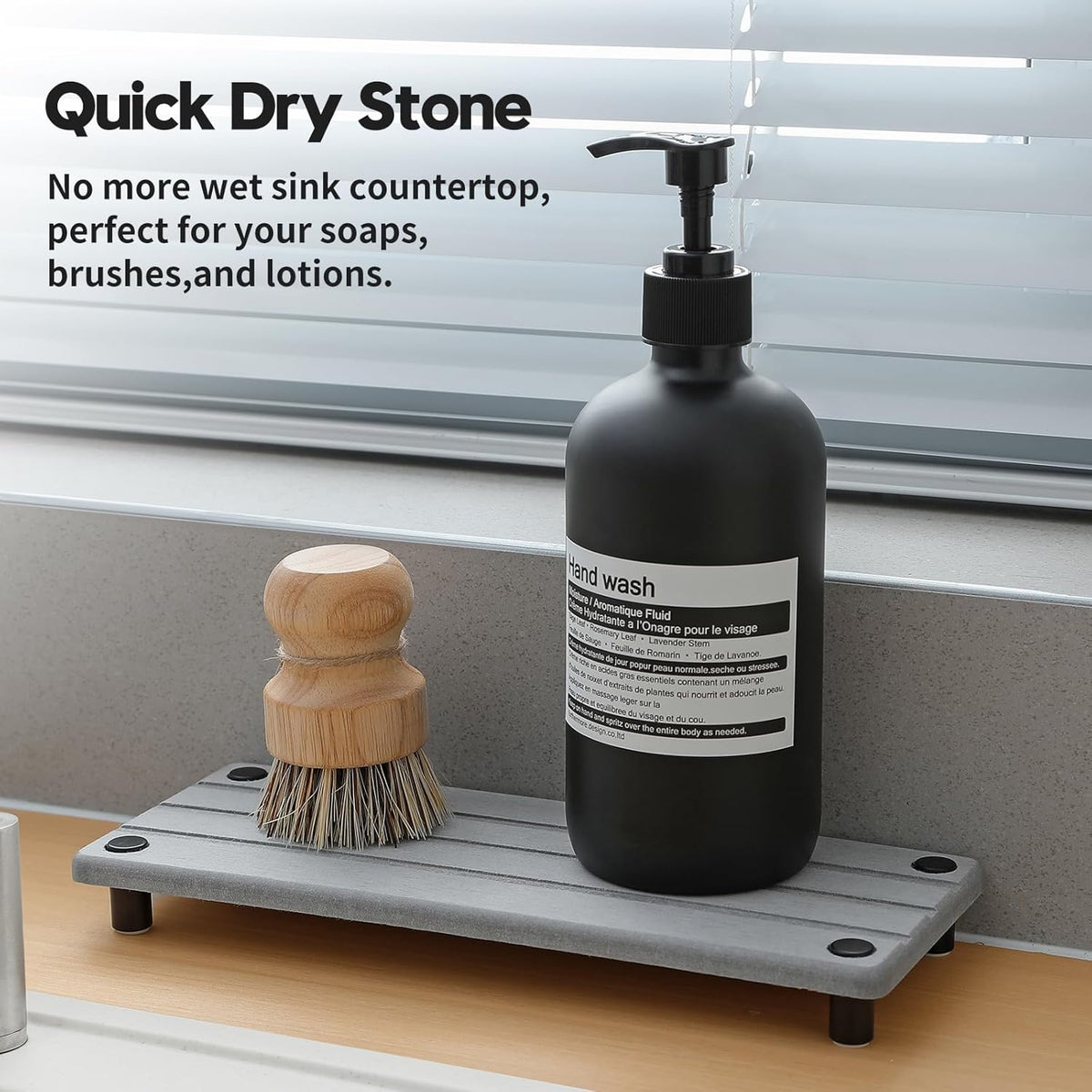 Fast Stone Drying Tray Diatomite Sponge Holder Mat, Kitchen Sink Organizer Sink Caddy, Kitchen &
