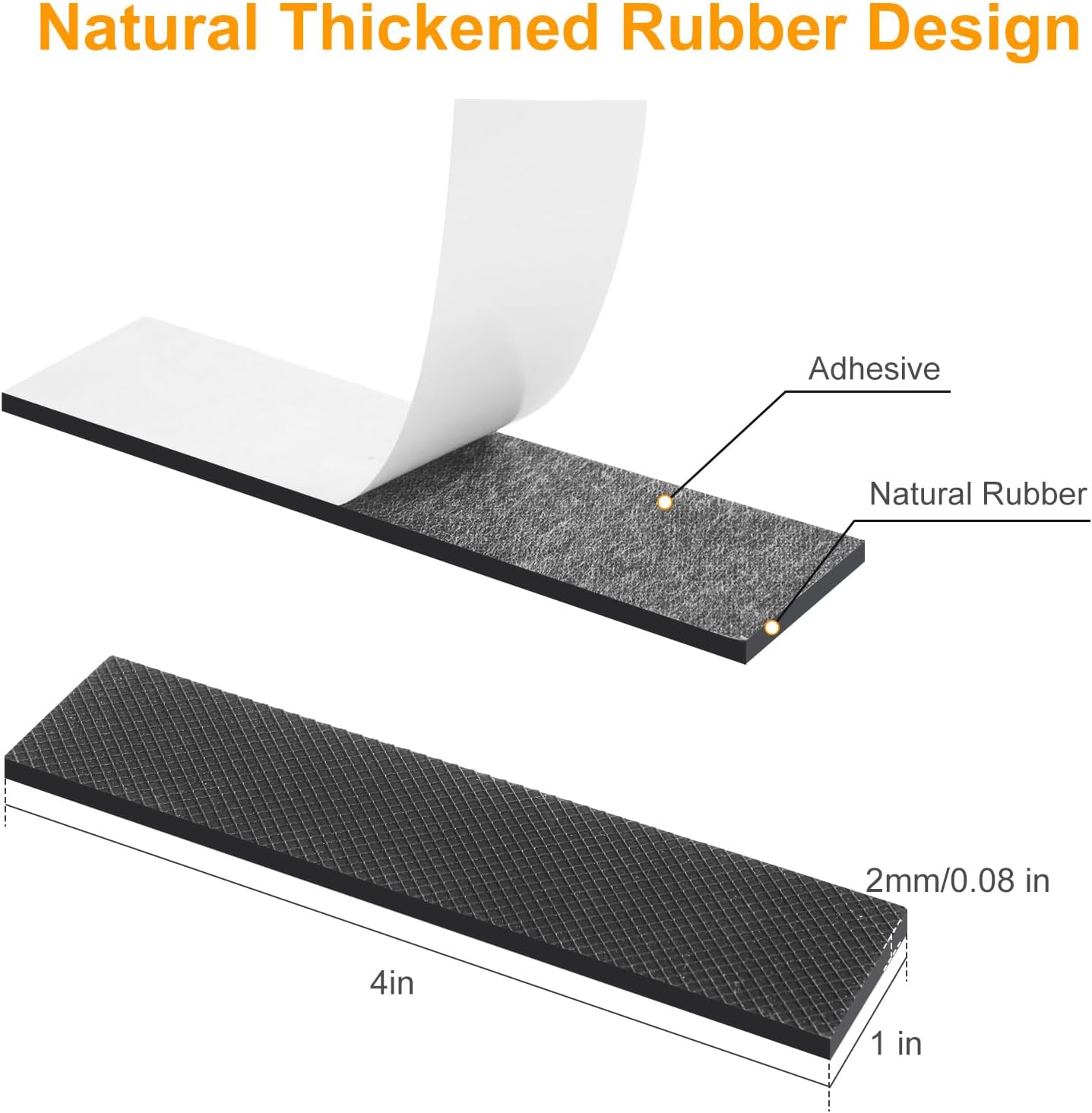 CHUNZEXI Non Slip Furniture Pads 12 PCS 4" x 1", Self Adhesive Rubber Grippers for Furniture Legs