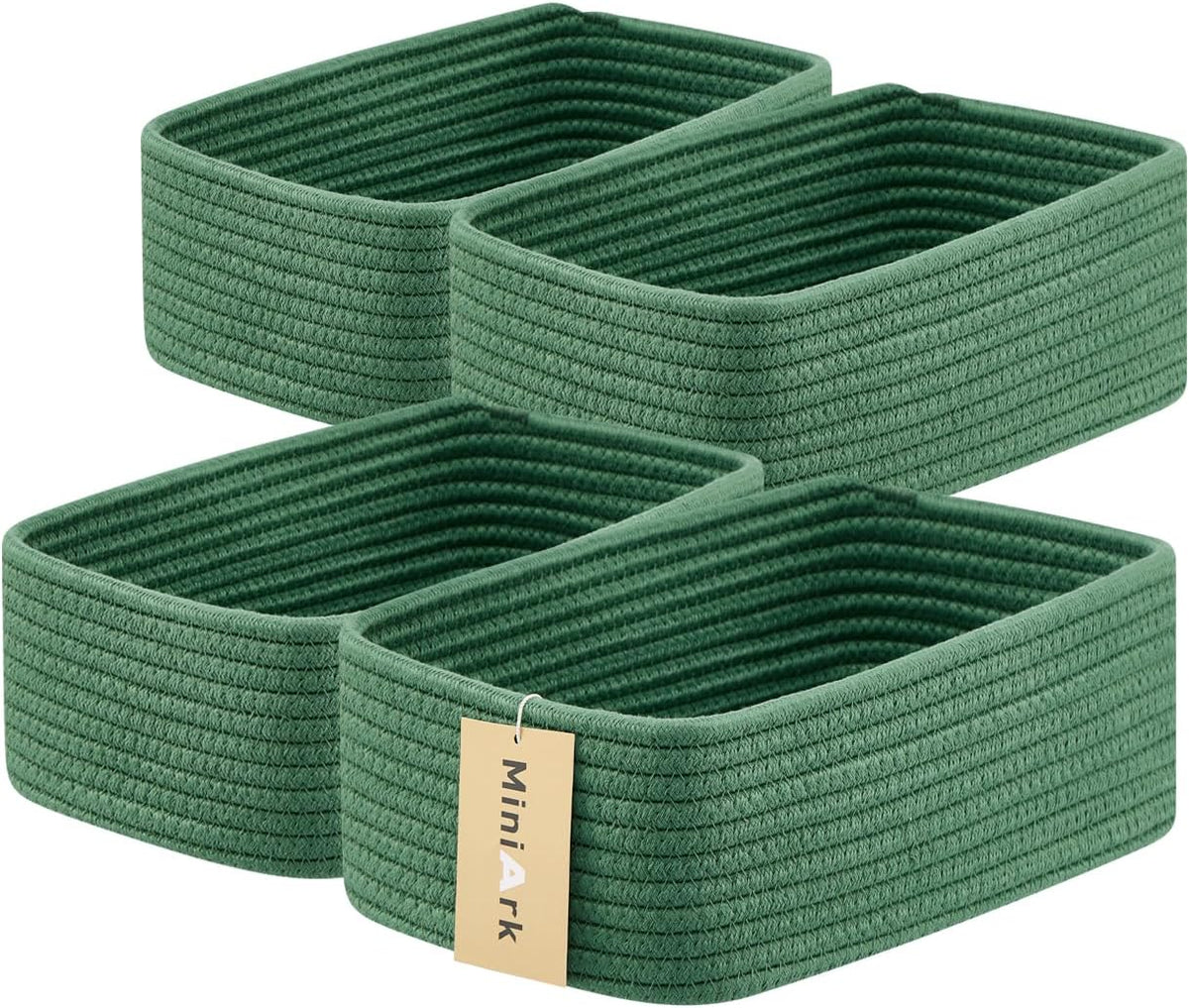 Small Storage Baskets for Organizing | Closet Organizer Bins | Shelf Toy Basket | Woven Rope