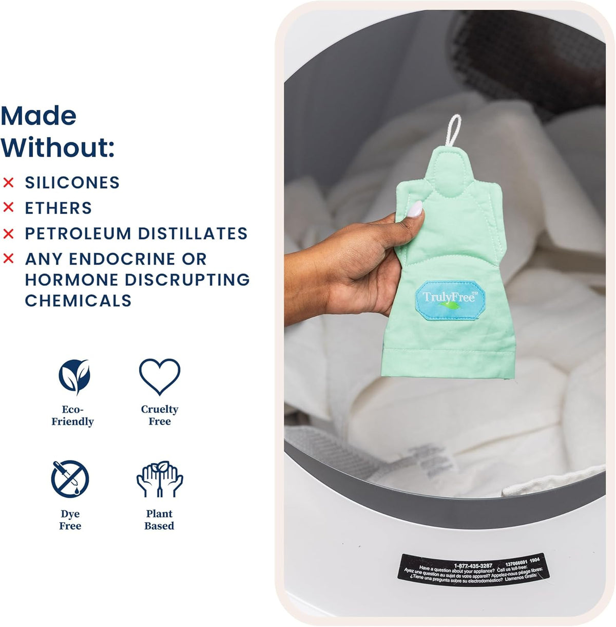 Truly Free Dryer Angel - Natural Dryer Sheet Alternative, Non-Toxic Reusable Fabric Softener Sheets