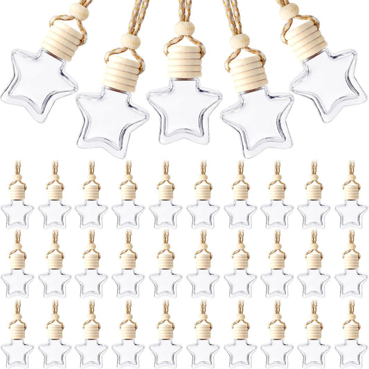 BBTO 50 Pcs Hanging Car Air Freshener Car Diffuser Bottles Empty Glass Perfume Bottle Freshener