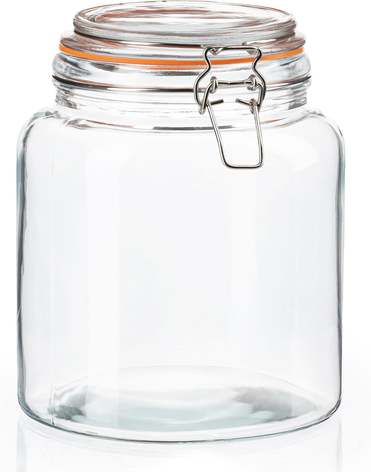 kitchentoolz Half Gallon Glass Large Mason Jars with Airtight Lid - 64oz Wide Mouth Flour & Sugar