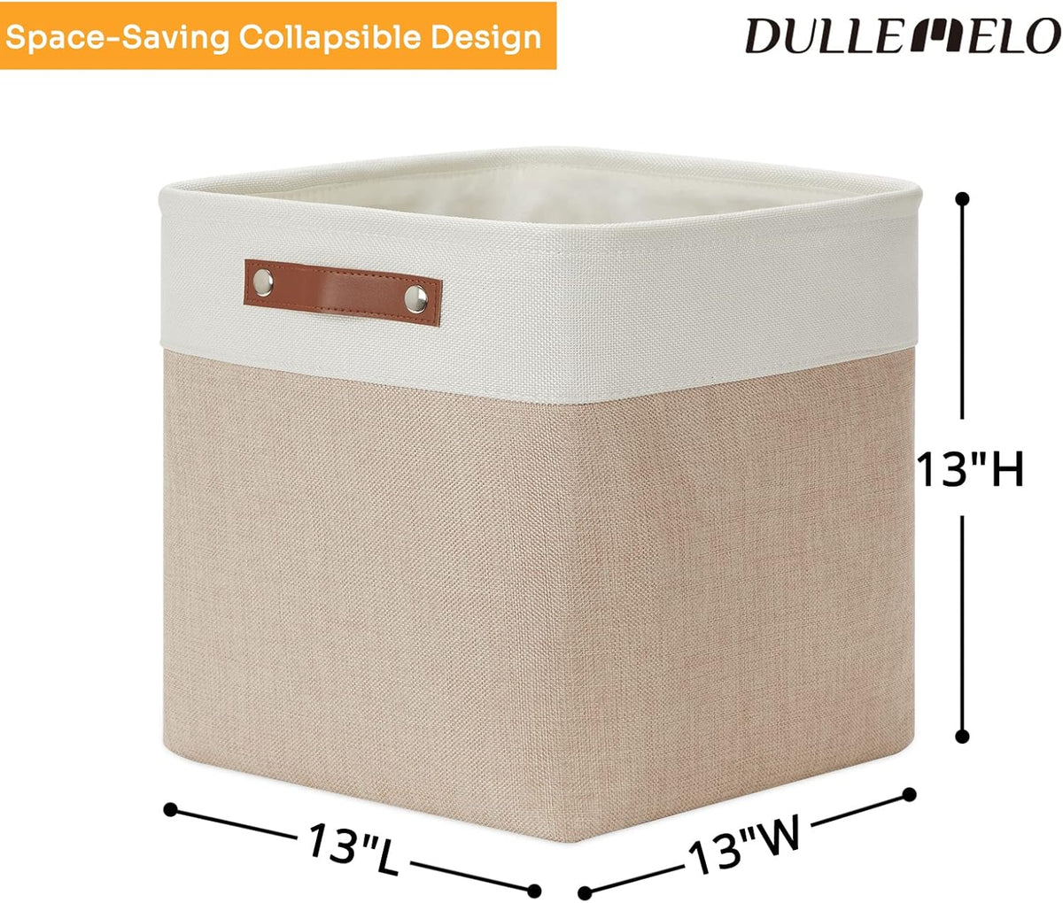 DULLEMELO Fabric Storage Cubes,13 inch Cube Stroage Bins for Empty Gift Basket,Toy Nursery Storage