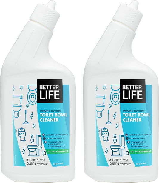 Better Life Toilet Bowl Cleaner, Plant-derived, Stain & Odor Remover, Tea Tree & Peppermint Scent