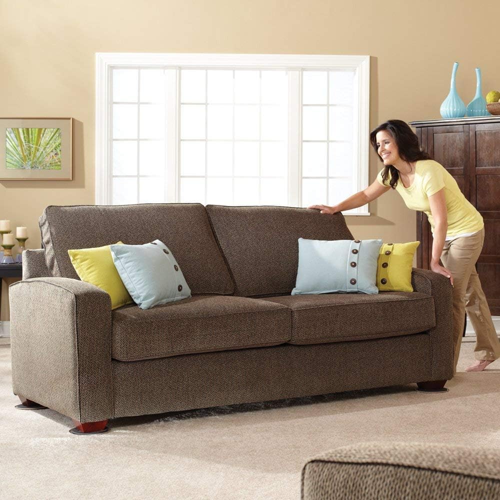 Ezprotekt 8 Pack Reusable Large Furniture Movers Sliders for Carpet, 5" Round Furniture Moving