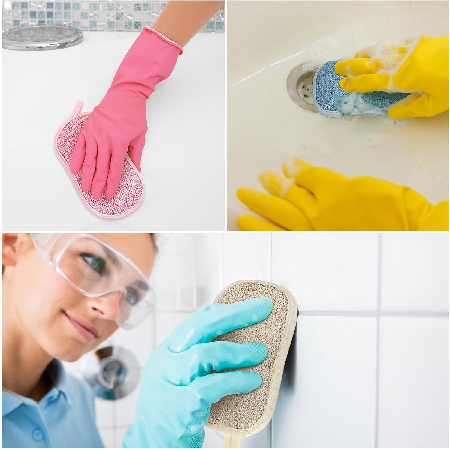Boao 10 Pieces Multipurpose Kitchen Scrub Sponges, Non-Scratch Microfiber Scrub Sponges for Kitchen
