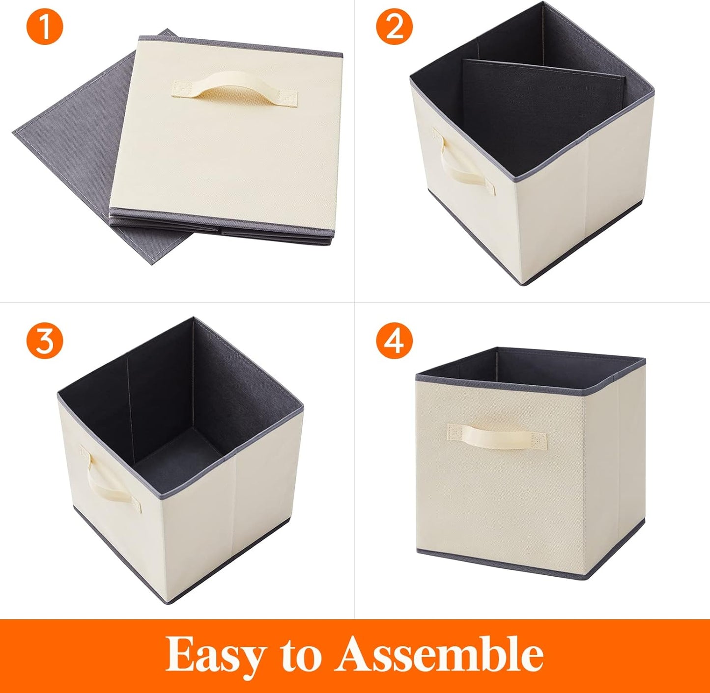 Lifewit Collapsible Fabric Storage Cubes Bins Set 11 Inch, Foldable Cubby Organizers Boxes, 6 Pack
