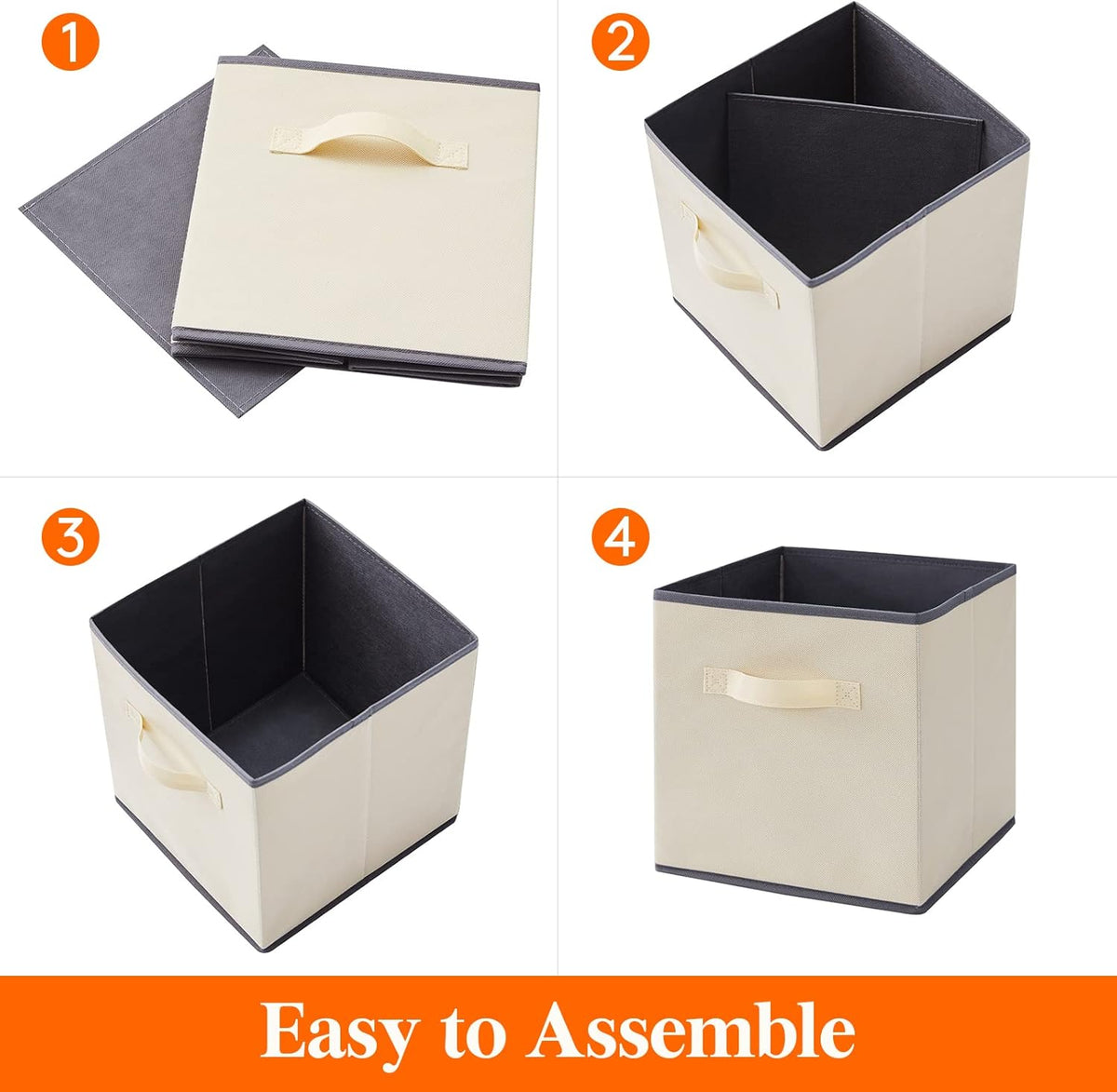 Lifewit Collapsible Fabric Storage Cubes Bins Set 11 Inch, Foldable Cubby Organizers Boxes, 6 Pack