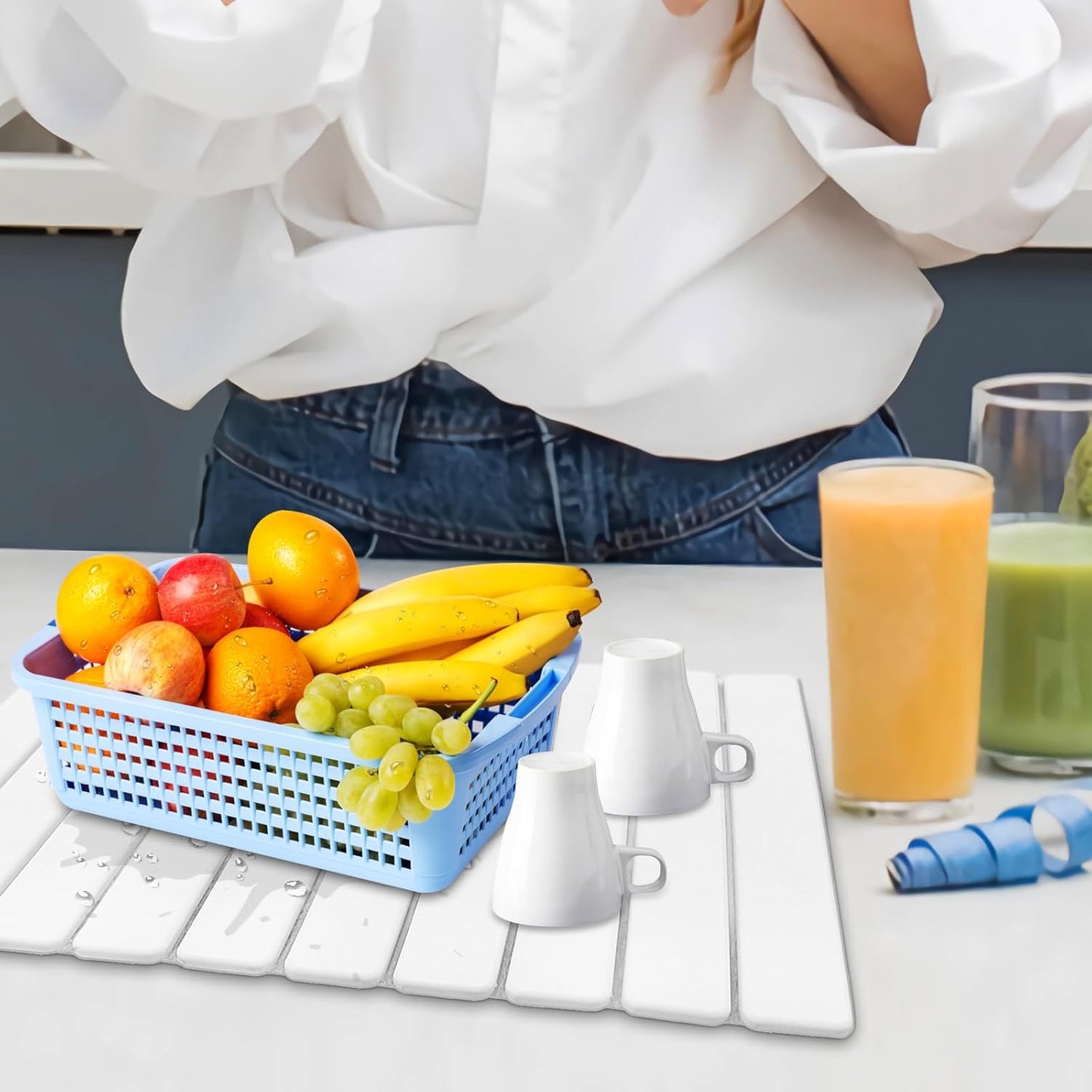 Diatomaceous Earth Stone Dish Drying Mat for Kitchen Counter – 24”x16”, Non-Slip Quick-Dry Surface