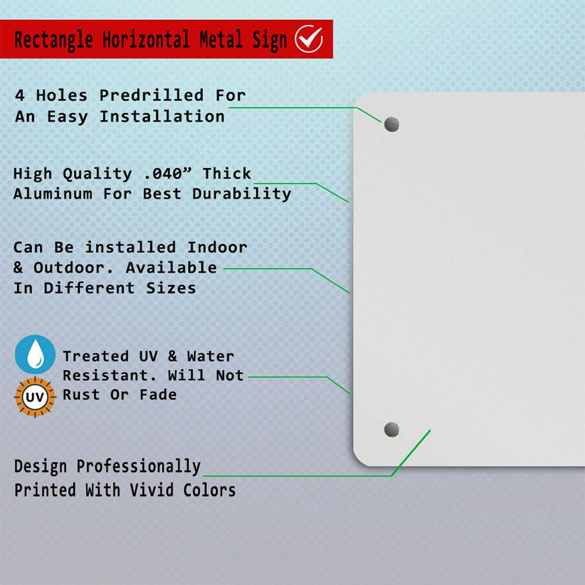 Personalized Aluminum Weatherproof Metal Signs - Multiple Sizes, Custom Text & Picture, Hazard