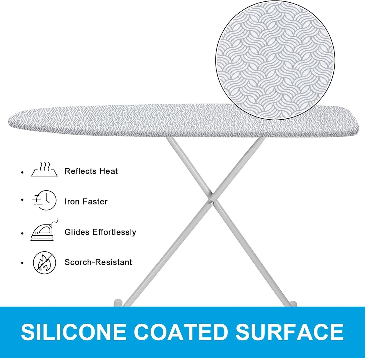 Dalykate Ironing Board Cover and Pad, 15" x 54", Thick Padding, Elastic Edge, Scorch & Stain