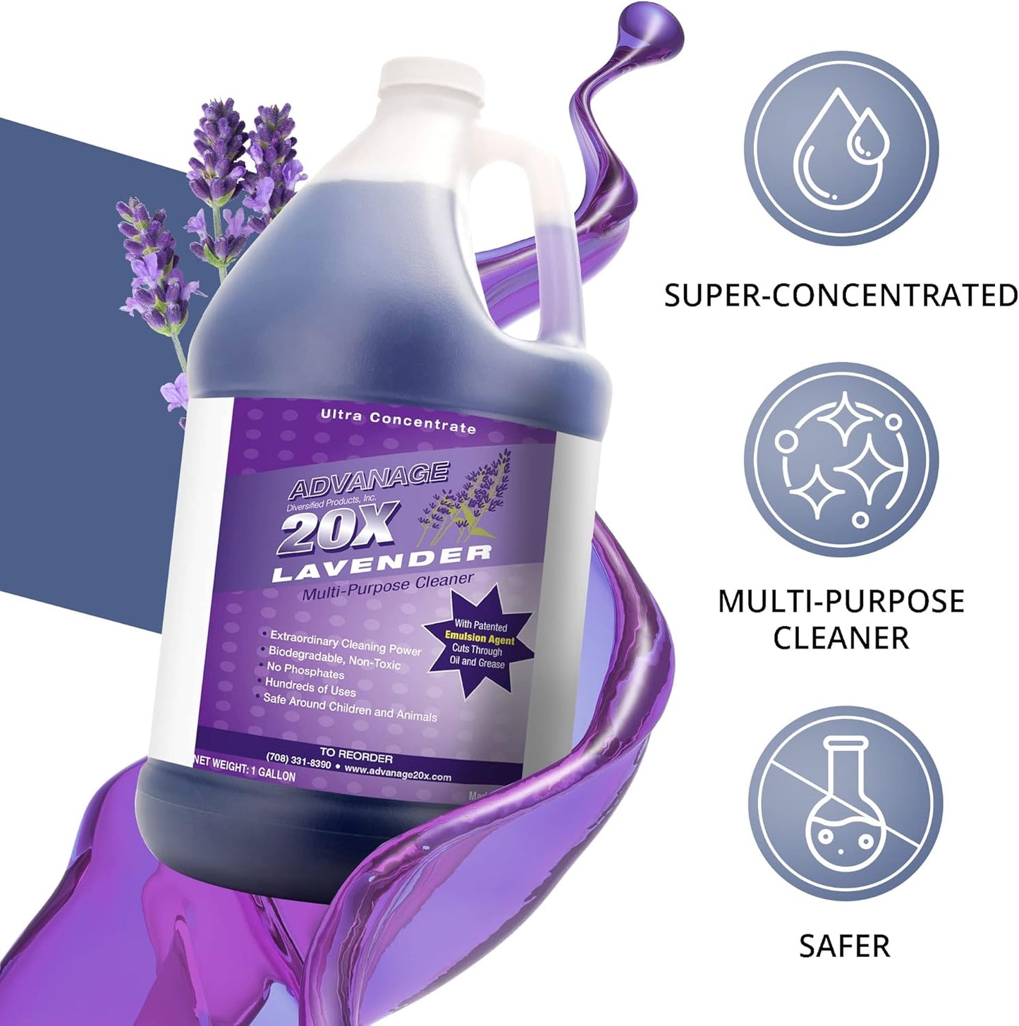 All Purpose Cleaner Concentrate - Advanage 20X The Wonder Cleaner Lavender for All Surfaces Around