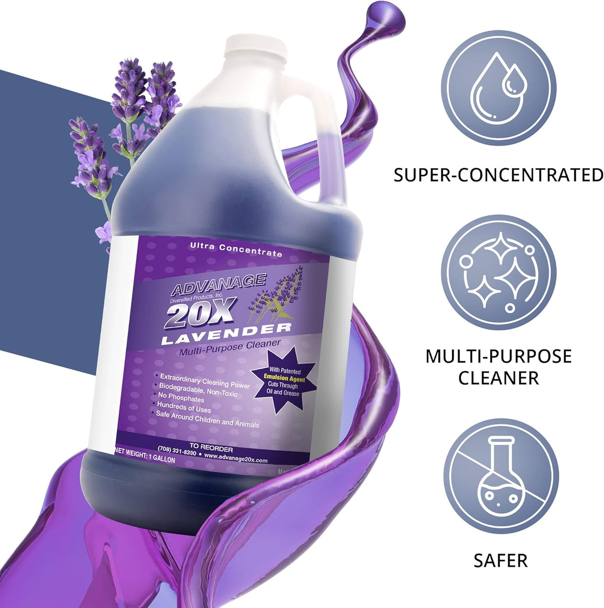 All Purpose Cleaner Concentrate - Advanage 20X The Wonder Cleaner Lavender for All Surfaces Around