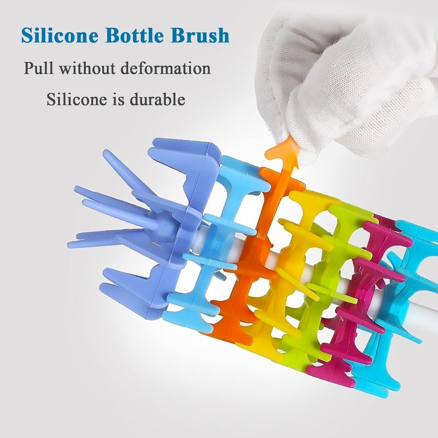 Rayhee Bottle Brush Cleaner-Baby Milk Bottle Cleaner Soft Silicone Bottle Brusher / 360 Degree