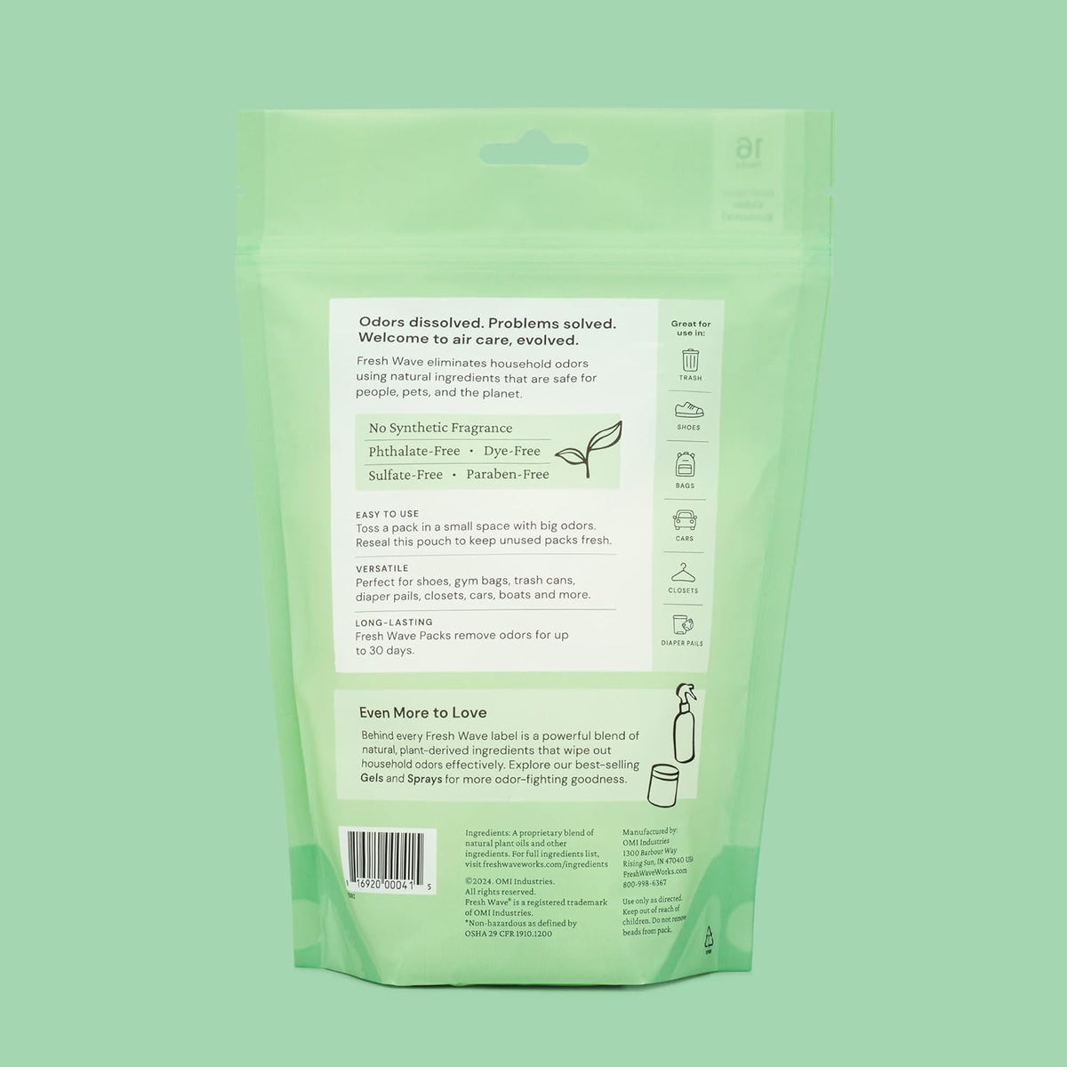 Fresh Wave Odor Eliminating & Deodorizing Packs | Bag of 16