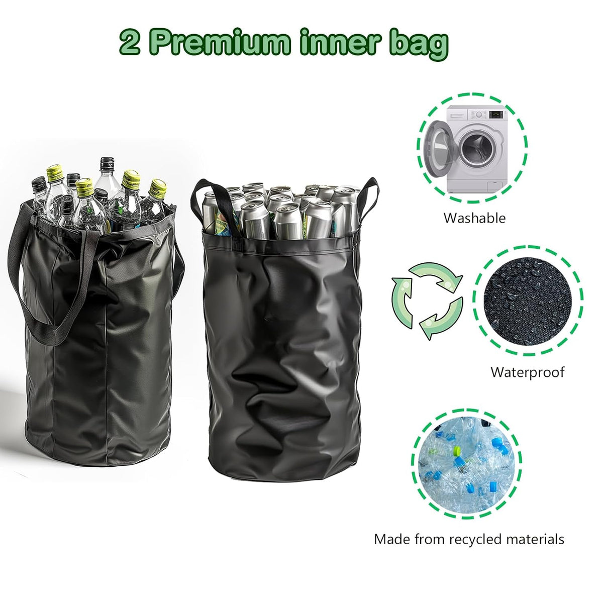 Recycling Bin for Kitchen Indoor Home, Large 26 Gallon 100L Recycle Bin with Lid Removeable