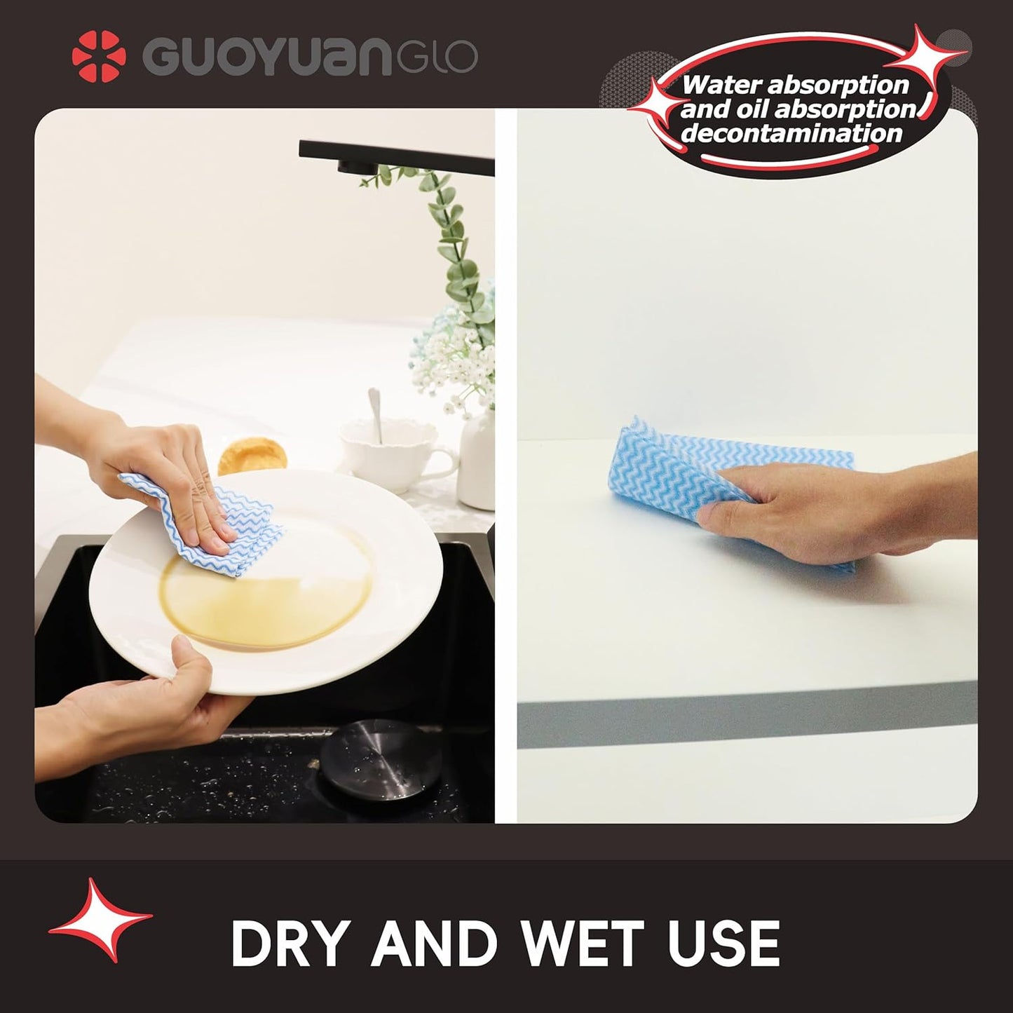 Disposable Dish Cloths Disposable Cleaning Towels Heavy Duty Reusable Cleaning Cloths Dish Rags for