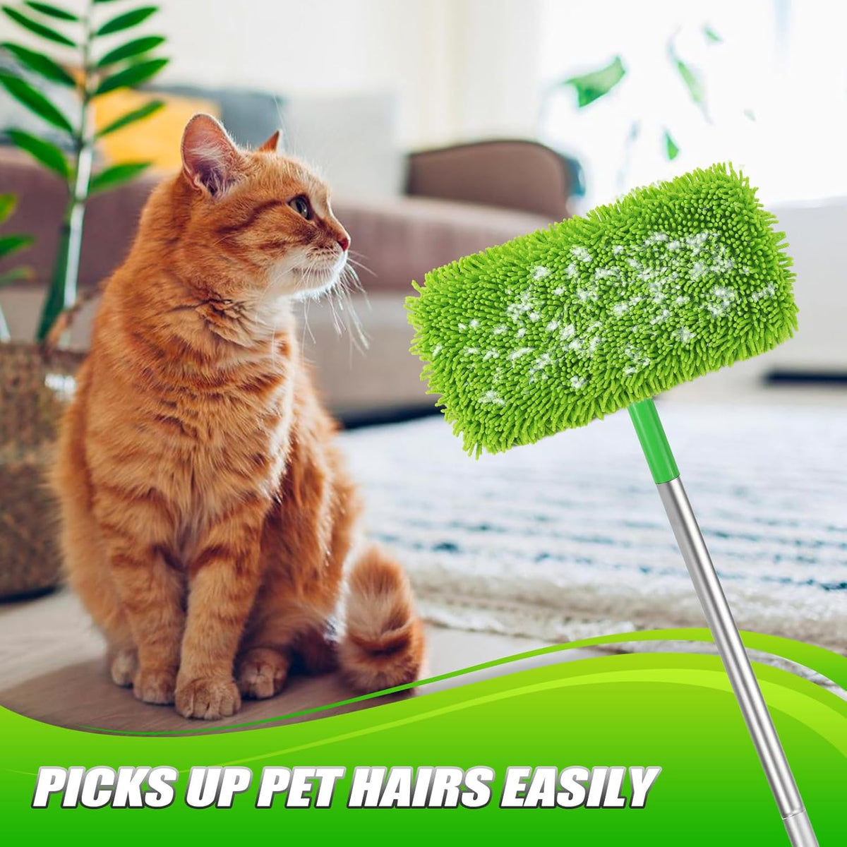 Set of 4 Reusable Microfiber Mop Pads Compatible with Swiffer Sweeper, Dry Sweeping Cloths
