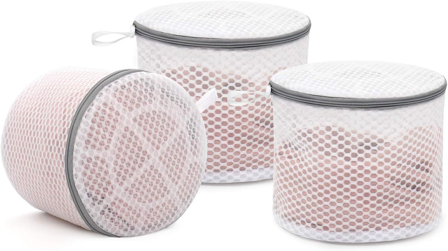 Muchfun 3Pcs Bra Wash Bags, Honeycomb Mesh Laundry Bags for Delicates, Lingerie, Intimates and