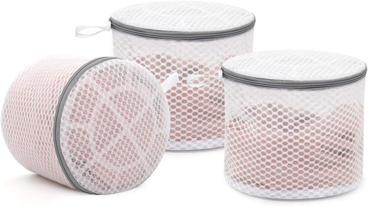 Muchfun 3Pcs Bra Wash Bags, Honeycomb Mesh Laundry Bags for Delicates, Lingerie, Intimates and