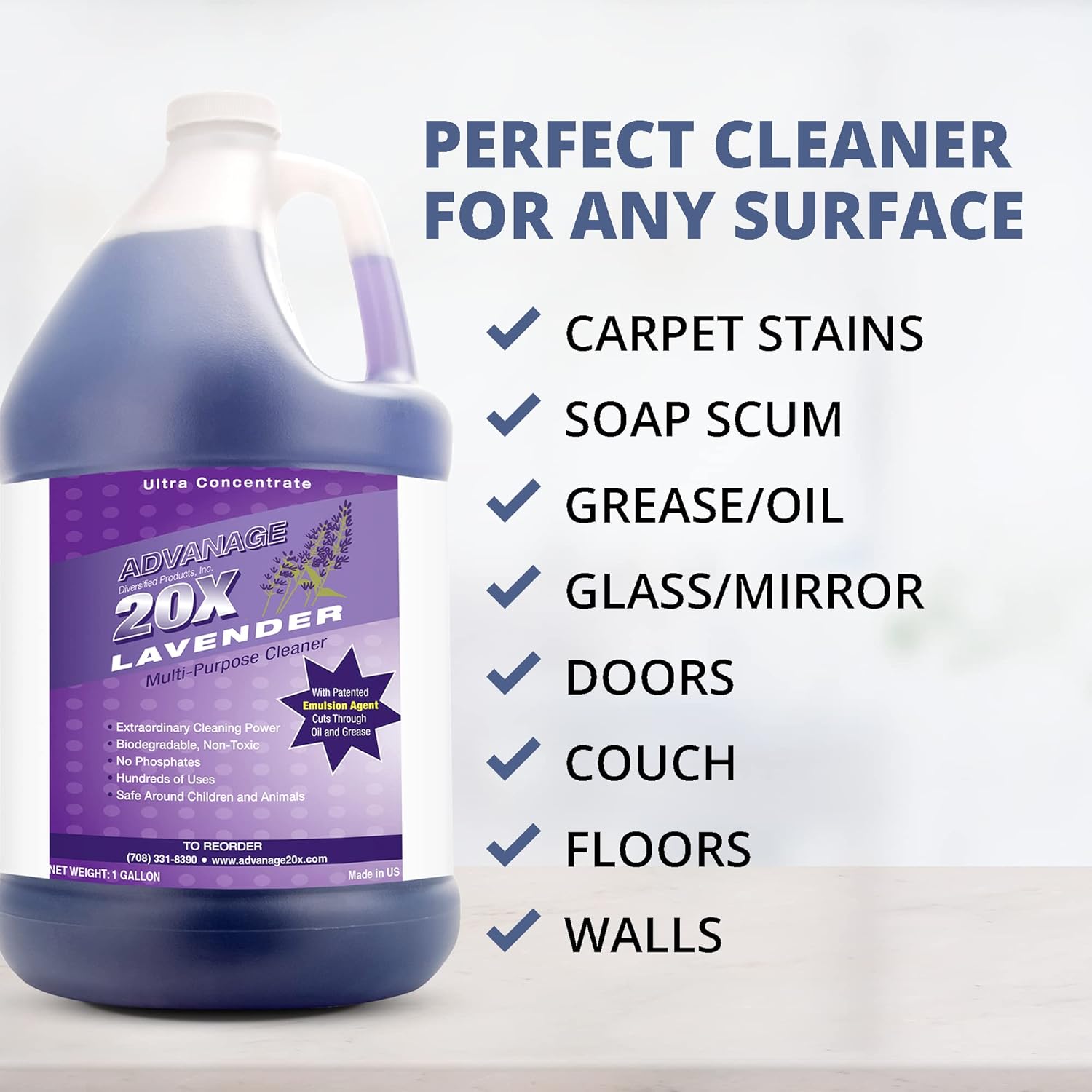 All Purpose Cleaner Concentrate - Advanage 20X The Wonder Cleaner Lavender for All Surfaces Around