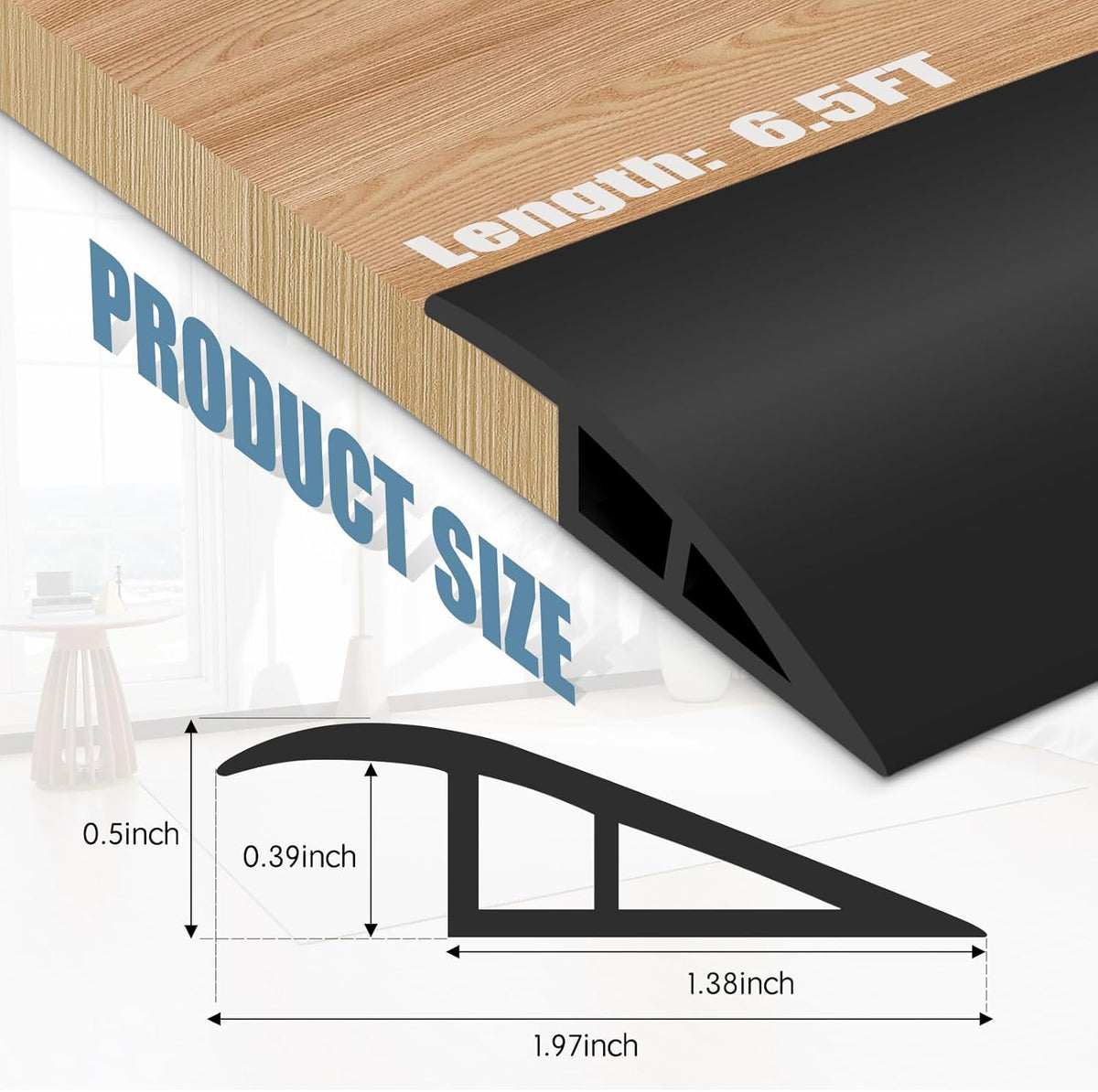 Floor Transition Strip Door Threshold 79" Floor Transition Reducer Trim on The Edges Threshold